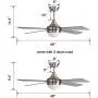 Ovlaim 48 Inch DC Motor Celing Fan Indoor with LED Light and Remote, 4 Wood Blades Ceiling Fan for Bedroom, Brown