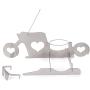 KF Ornament Motorcycle Beer Can Chicken Holder for Grill - Portable Bike Chicken Rack Sturdy Stainless Steel Chicken Roaster with Beer can Bottom Crossbar for Home Camping BBQ Use Grill Racks (Heart)