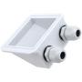 Quluxe 2 Pcs Solar Weatherproof ABS Solar Double Cable Entry Gland for Solar Panels, Motorhomes, Caravans, Boats and RVs- White