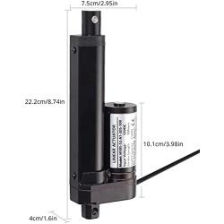 Justech 100mm 4-inch 1500N 330lbs Linear Actuator Motor Heavy Duty DC 12V for Car RV Electric Door Opener Industrial Agricultural Machinery Clean Sweeping Vehicles Vessels Cargo Medical Window-Black