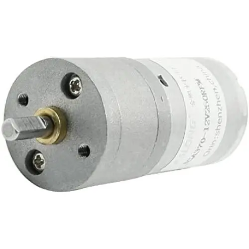 sourcing map Gear-Box Motor DC12V 250RPM 4mm Drive Shaft Speed Reducing Silver Tone