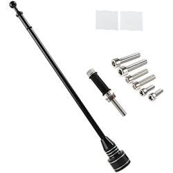Espear Motorcycle Adjustable Flagpole Mount Outdoor Weather Resistant Flag Pole Holder Fit for 1/2 Luggage Racks for Harley Goldwing CB VTX CBR Yamaha Garden（Black）