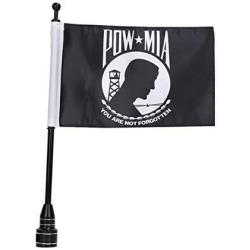 Motorcycle 6x9 Flags Flag Mounts, Pow Mia US Flag Patriots Vivid Color - you are Not Forgotten Prisoner of War Flags Luggage Rack Flagpole