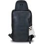 Genuine Leather Sling Bag Crossbody Motorcycle Bag Handmade Hiking Chest Daypack Retro Shoulder Backpack (Darkgrey)