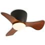 GESUM Ceiling Fan with Lights Remote Control, 22 lnch Small Ceiling Fan with Light 3 Reversible Blades, Low Profile Ceiling Fan for Kitchen Bedroom Dining Room, 3 Colors, 6 Speeds, Black…