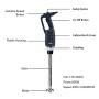 Li Bai Commercial Immersion Blender 20 Heavy Duty Hand Blender For Home Restaurant Hand Emersion Blenders Electric Stick Blender with Speed Control 500W Motor Removable Shaft 2500rpm to 15000rpm