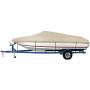 iCOVER Trailerable Boat Cover- 14-16 Waterproof Heavy Duty Marine Grade Canvas Fits V-Hull-Fish&Ski-Pro-Style-Fishing Boat-Runabout-Bass Boat- up to 14ft-16ft Long and 68