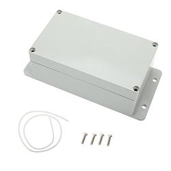Erfo Junction Box ABS Plastic Universal Electrical Project Enclosure, IP65 Waterproof Dustproof DIY Electronic Case with Fixed Ear White (7.9 x 4.7 x 3 inch)