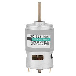 DC 24V High Speed 775 Motor High Power Torque Electric Motor Extension Shaft Cylindrical Motor Fan for Electric Drill Cutting Machine(24 V 20000 RPM)