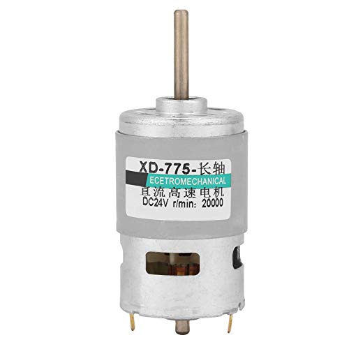 DC 24V High Speed 775 Motor High Power Torque Electric Motor Extension Shaft Cylindrical Motor Fan for Electric Drill Cutting Machine(24 V 20000 RPM)