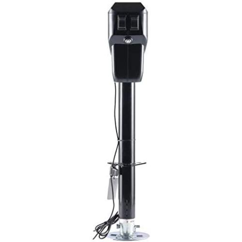 Bastion Premier Power Tongue Jack | Electric or Manual Operation | 3500LB Capacity A-Frame | 12V Power | Front-Facing LED Light | for Trailers, Campers, Boats, RVs, & More