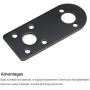MECCANIXITY Motor Mounting Bracket Motor Mounting Holder Base 61x26mm Black Steel for Motor