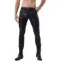 MSemis Mens Faux Leather Pants Punk 80s Rock Skinny Leggings Tight Gothic Motorcycle Biker Pants