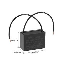 uxcell Ceiling Fan Capacitor CBB61 14uF 250V AC 2 Wires Metallized Polypropylene Film Capacitor 47x34x22mm for Electric Fan Pump Motor Generator 3Pcs