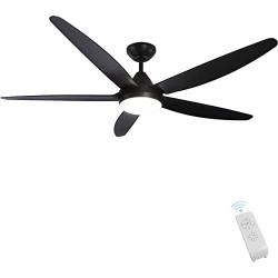 Indoor Ceiling Fan Light Fixtures - Black Remote LED 56 Ceiling Fans For Bedroom,Living Room,Dining Room Including Motor,5-Blades,Remote Switch