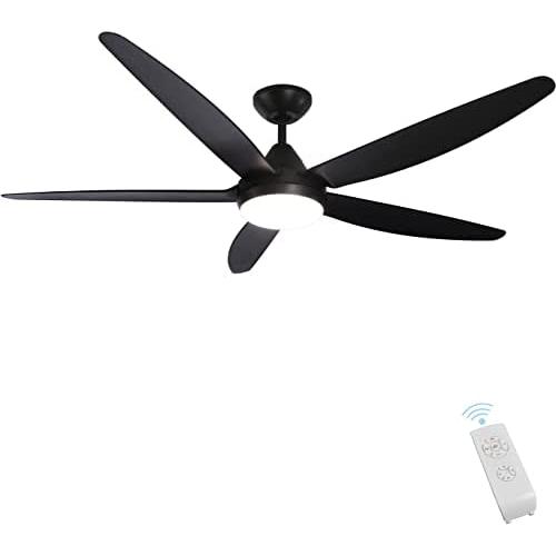 Indoor Ceiling Fan Light Fixtures - Black Remote LED 56 Ceiling Fans For Bedroom,Living Room,Dining Room Including Motor,5-Blades,Remote Switch