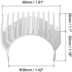 MECCANIXITY Motor Heat Sink Cooling Fins Aluminum 36mm Dia Silver Tone for 540 550 Motor