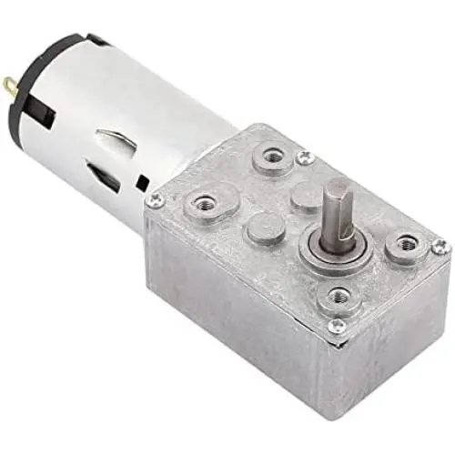 sourcing map Worm Gear Box Reduction Motor DC 12V 170RPM 6mm Shaft High Torque 70JSX69-395 Silver Tone