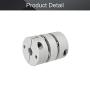 Fielect 10mm to 10mm Bore L49xD39 2 Diaphragm Motor Wheel Flexible Coupling Joint Aluminium Alloy and Stainless Steel Silver