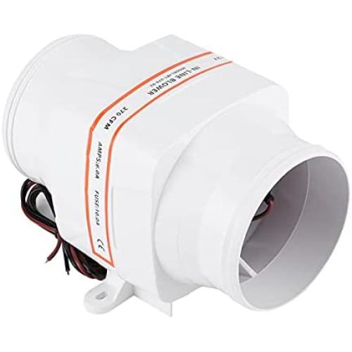 Acouto Bilge Air Blower 12V 4inch 270CFM in‑Line Marine Bilge Air Blower 4