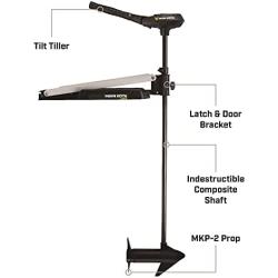 Minn Kota 1355935 Edge Freshwater Hand Steer Bow-Mount Trolling Motor with Latch & Door Bracket, 45 lbs Thrust, 45