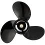 Quicksilver Black Diamond 3-Blade Aluminum Propeller - For Mercury and MerCruiser Engines
