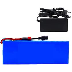 Jieoto 48 V 30 Ah E-Bike Battery Pack 30000 mAh Electric Bicycle Lithium Battery Pack for Within 1000 W Ebike Motor for Power Tools Aeroplane Models with BMS + Charger