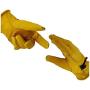 leather work gloves, with adjustable wrist, for yard work, gardening, farm, warehouse, construction, motorcycle, men & women