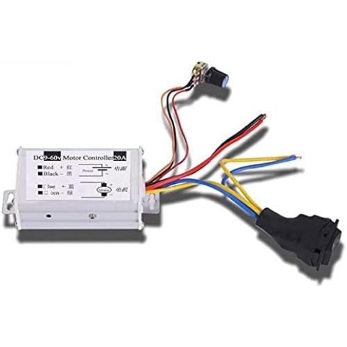 Abovehill DC Motor Speed Controller,9-60V PWM DC Motor Speed Controller Switch 20A,Forward-Brake-Reverse Switch Adjustable Potentiometer