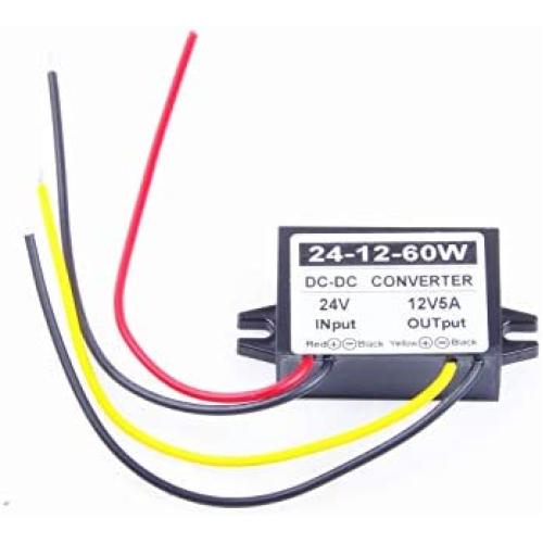 KNACRO DC-DC Buck Converter 24V to 12V 5A 60W Step-Down Module Car Power Supply Voltage Applicable to Automotive Appliances, LED Display, Motors, Fans