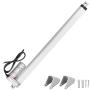Justech 12V Linear Actuator 400mm 16 Inch Linear Motor 1000N Stroke Linear Actuator with Mounting Brackets for Car RV Electric Door Opener Industrial Machinery Clean Vessel Cargo Medical Window-Silver
