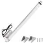 Justech 12V Linear Actuator 400mm 16 Inch Linear Motor 1000N Stroke Linear Actuator with Mounting Brackets for Car RV Electric Door Opener Industrial Machinery Clean Vessel Cargo Medical Window-Silver