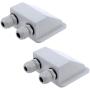 Quluxe 2 Pcs Solar Weatherproof ABS Solar Double Cable Entry Gland for Solar Panels, Motorhomes, Caravans, Boats and RVs- White