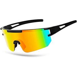 JHUA Polarized Cycling Glasses for Men Women, UV400 Protection Sports Sunglasses Baseball Bicycle Driving Motorcycle MTB