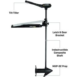 Minn Kota 1355963 Edge Freshwater Hand-Steer Bow-Mount Trolling Motor with Hand Control and Latch & Door Bracket, 55 lbs Thrust, 52