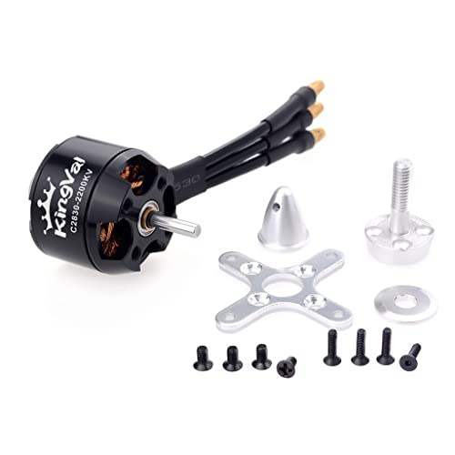 KingVal Replacement 2830 2200KV Brushless Motor with Screw Kit Compatible with RC Fixed-Wing Airplane Glider Aircraft