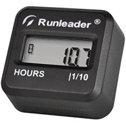 Runleader Digital Wireless Inductive Hour Meter, Mini Size Run Time Meter Waterproof Design for Chainsaw Generator Lawn Mower Motorcycle Dirt Bike Outboard and Other Gas Engine