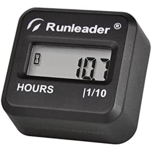 Runleader Digital Wireless Inductive Hour Meter, Mini Size Run Time Meter Waterproof Design for Chainsaw Generator Lawn Mower Motorcycle Dirt Bike Outboard and Other Gas Engine