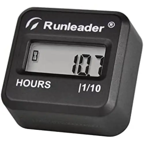 Runleader Digital Wireless Inductive Hour Meter, Mini Size Run Time Meter Waterproof Design for Chainsaw Generator Lawn Mower Motorcycle Dirt Bike Outboard and Other Gas Engine
