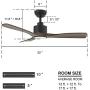 OFANTOP 52” Dark Grey Smart Ceiling Fan, Quiet DC Motor Ceiling Fan with Light and Remote Control for Covered Outdoor Patio, Living Room, Bedroom