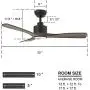 OFANTOP 52” Dark Grey Smart Ceiling Fan, Quiet DC Motor Ceiling Fan with Light and Remote Control for Covered Outdoor Patio, Living Room, Bedroom