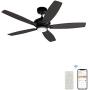 Smart Ceiling Fan With Lights, Voice Control Indoor & Outdoor Ceiling Fan With 10 Speeds And Dimmable Lights, 52 Inch DC Ceiling Fan Compatible With Alexa, Siri & Google, Farmhouse Ceiling Fan Style