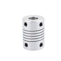 Xnrtop 8mm to 6.35mm Shaft Coupling 25mm Length 19mm Diameter Stepper Motor Coupler Aluminum Alloy Joint Connector for 3D Printer CNC Machine DIY Encoder(Pack of 2）