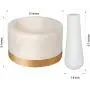 Divit Shilp Mortar and Pestle, Made of Heavy Duty Polished Hard Stone, Natural Stone Grinder for Spices, Pastes, Herbs, Seasoning etc. (Marble with Brass Base)