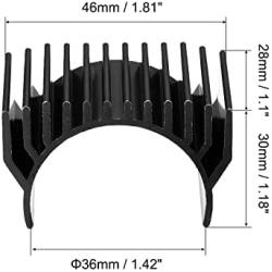 MECCANIXITY Motor Heat Sink Cooling Fins Aluminum 36mm Dia Black for 540 550 Motor