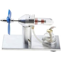 Teerwere Stirling Engine Motor Metal Single Cylinder Stirling Engine Model Alcohol Heating Steam Power Physics Science Experiment Engine Model Toys (Color : Silver, Size : One Size)