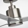 Noble Home Modern Industrial Ceiling Fan with Remote Control, 54 Inch | Quiet DC Motor with 6 Speeds | Contemporary 3 Blade Propeller Design | Downrod Included for Hanging, Brushed Nickel