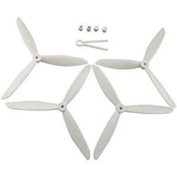 Upgraded Propellers Three Blades Main Blade Propeller Motor Covers for MJX B2 B3 Bugs Drone Replacement CCW CW RC Quadcopter Spare Parts Set (White)