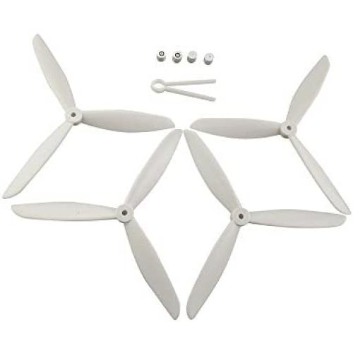 Upgraded Propellers Three Blades Main Blade Propeller Motor Covers for MJX B2 B3 Bugs Drone Replacement CCW CW RC Quadcopter Spare Parts Set (White)