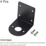 MECCANIXITY Motor Mounting Bracket Motor Holder 44x39x46mm Black with Screws for Motor 4 Pack